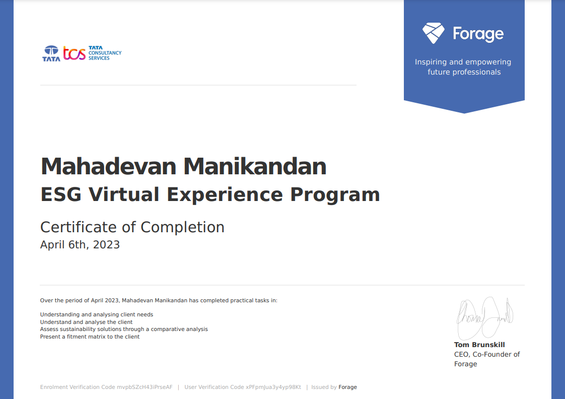 TCS Experience Program